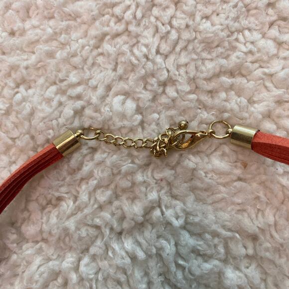 Orange and Gold Rope Fashion Necklace - Picture 4 of 10